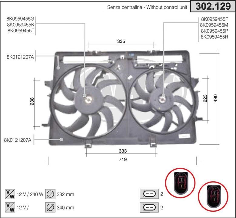 AHE 302.129 Вентилятор, система охолодження двигуна 302129: Приваблива ціна - Купити у Польщі на 2407.PL!