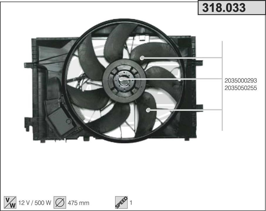 AHE 318.033 Fan, radiator 318033: Buy near me in Poland at 2407.PL - Good price!