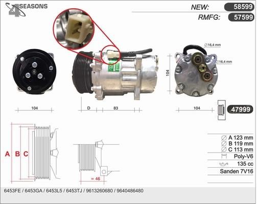 AHE 57599 Compressor, air conditioning 57599: Buy near me in Poland at 2407.PL - Good price!