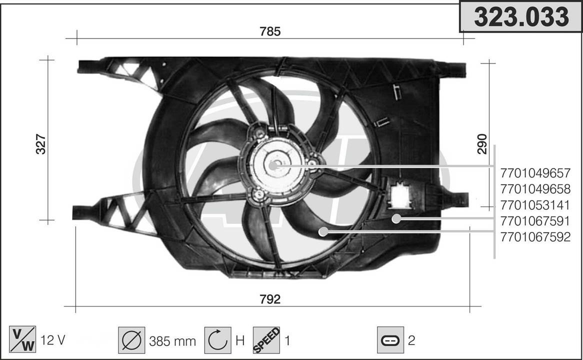 AHE 323.033 Fan, radiator 323033: Buy near me at 2407.PL in Poland at an Affordable price!