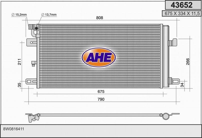 AHE 43652 Condenser 43652: Buy near me in Poland at 2407.PL - Good price!