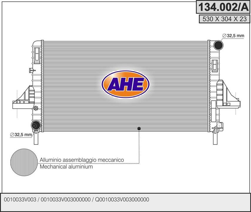 AHE 134.002/A Radiator, engine cooling 134002A: Buy near me at 2407.PL in Poland at an Affordable price!