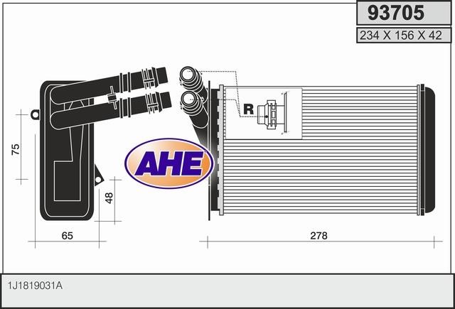 AHE 93705 Heat exchanger, interior heating 93705: Buy near me in Poland at 2407.PL - Good price!