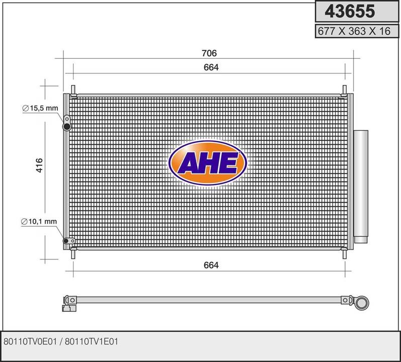 AHE 43655 Condenser 43655: Buy near me in Poland at 2407.PL - Good price!