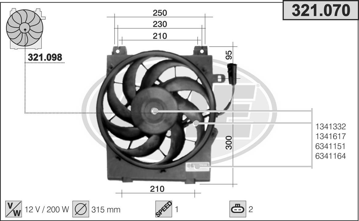 AHE 321.070 Fan, radiator 321070: Buy near me in Poland at 2407.PL - Good price!