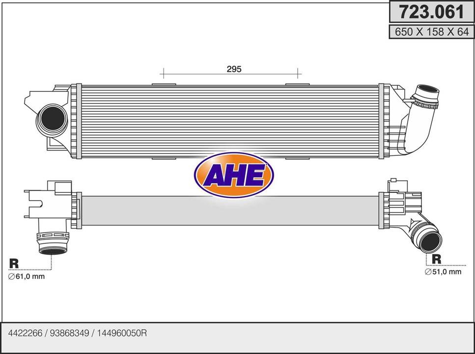 AHE 723.061 Intercooler, charger 723061: Buy near me in Poland at 2407.PL - Good price!