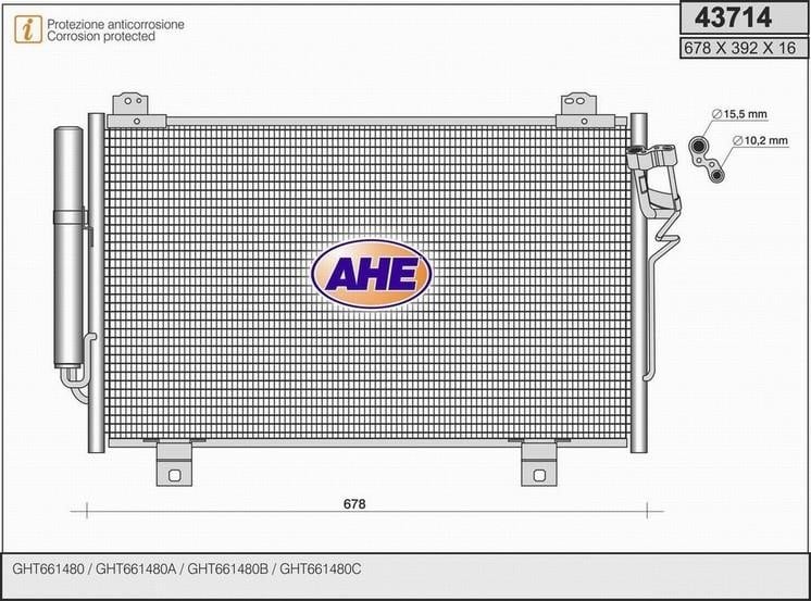 AHE 43714 Condenser 43714: Buy near me in Poland at 2407.PL - Good price!