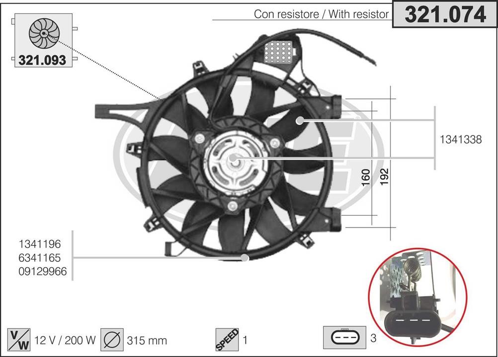AHE 321.074 Fan, radiator 321074: Buy near me in Poland at 2407.PL - Good price!