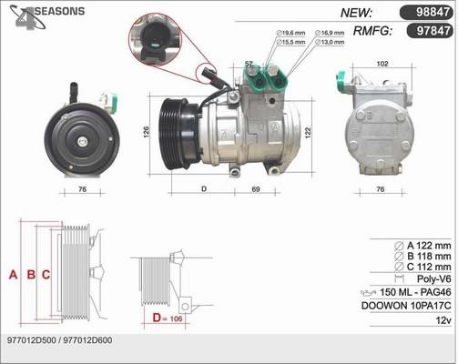 AHE 97847 Compressor, air conditioning 97847: Buy near me at 2407.PL in Poland at an Affordable price!