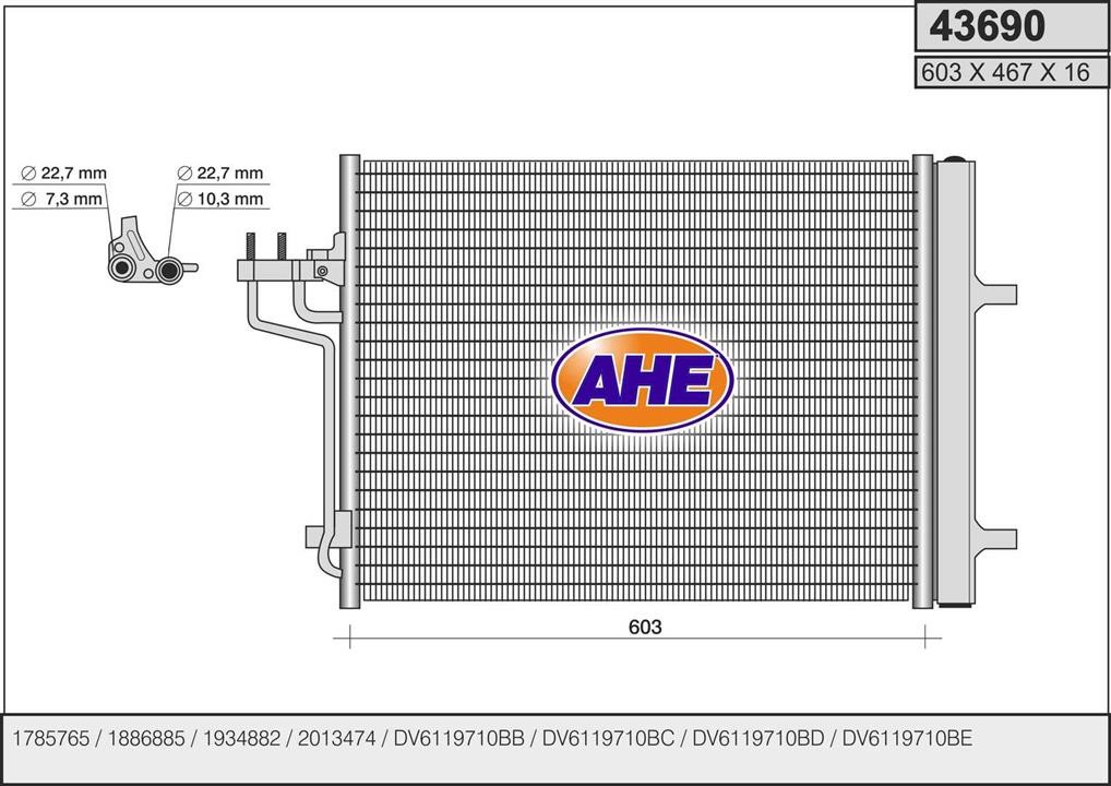 AHE 43690 Condenser 43690: Buy near me in Poland at 2407.PL - Good price!