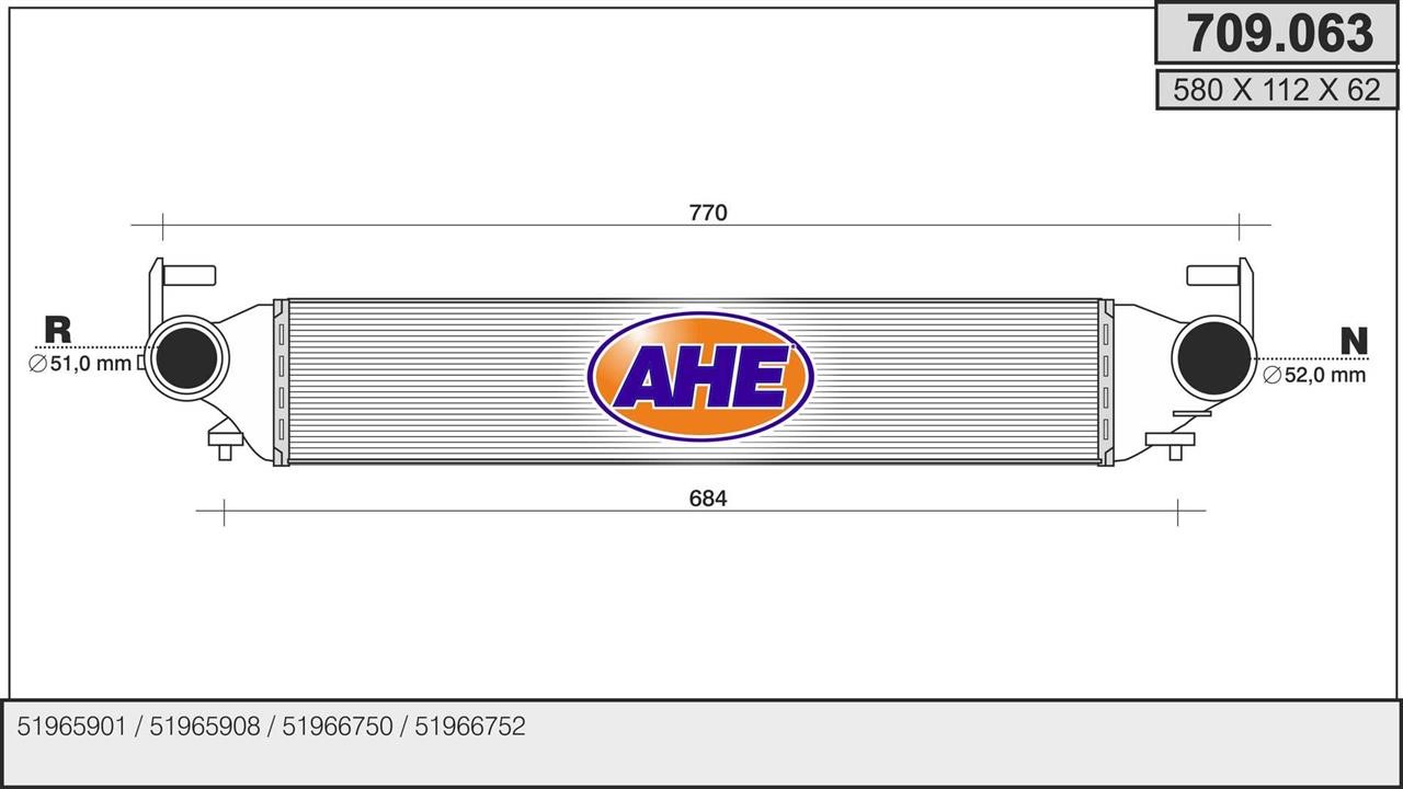 AHE 709.063 Intercooler, charger 709063: Buy near me in Poland at 2407.PL - Good price!