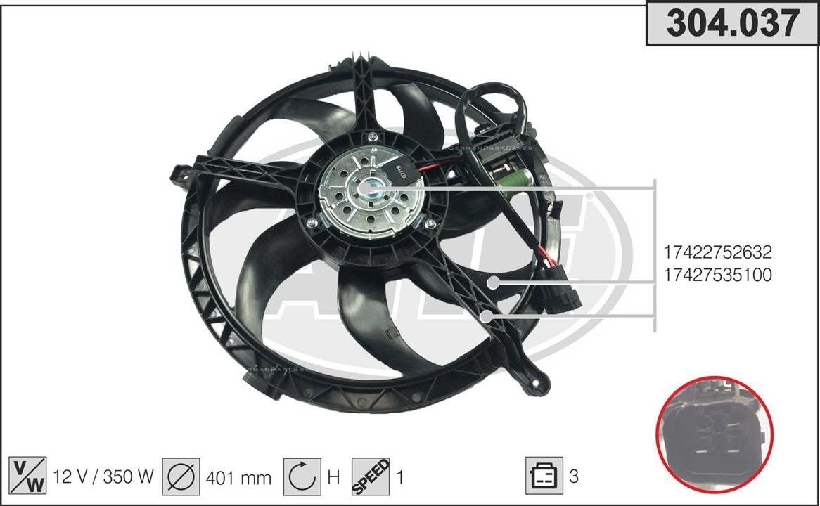 AHE 304.037 Fan, radiator 304037: Buy near me in Poland at 2407.PL - Good price!