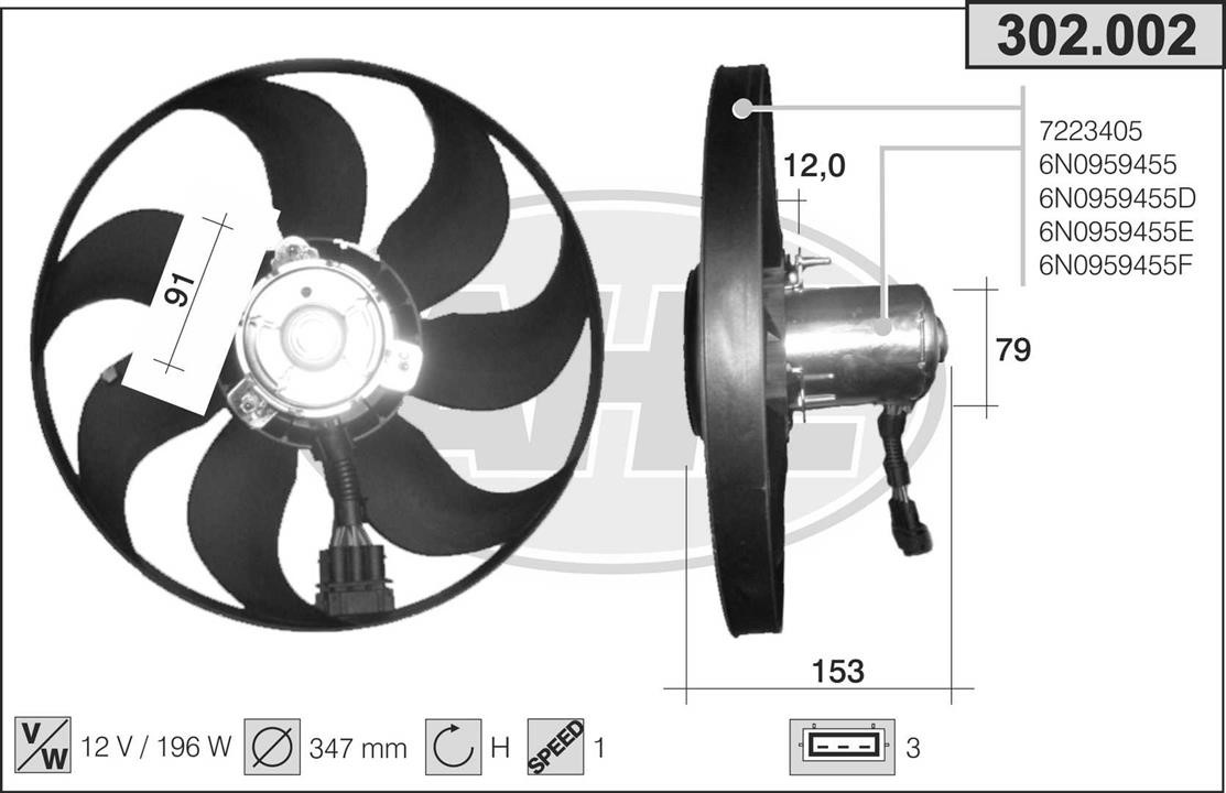 AHE 302.002 Fan, radiator 302002: Buy near me in Poland at 2407.PL - Good price!