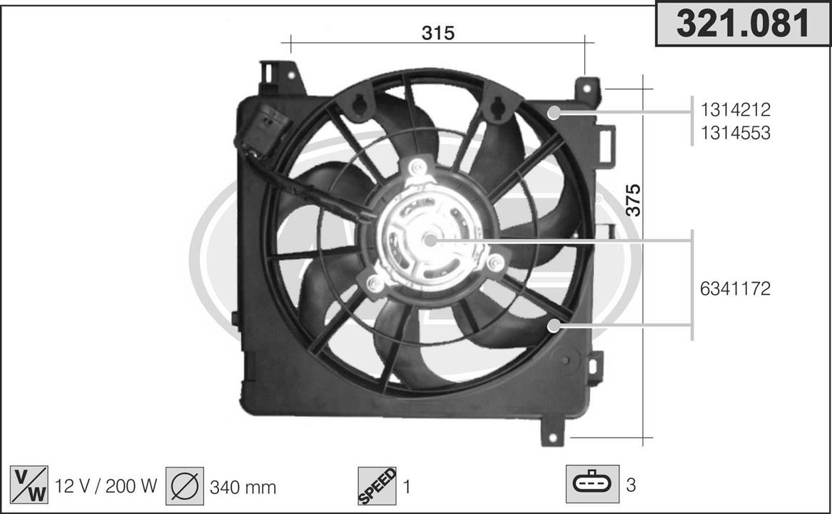 AHE 321.081 Fan, radiator 321081: Buy near me in Poland at 2407.PL - Good price!