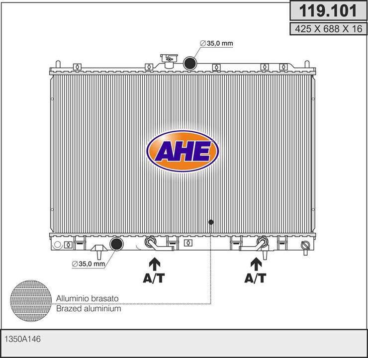 AHE 119.101 Radiator, engine cooling 119101: Buy near me in Poland at 2407.PL - Good price!