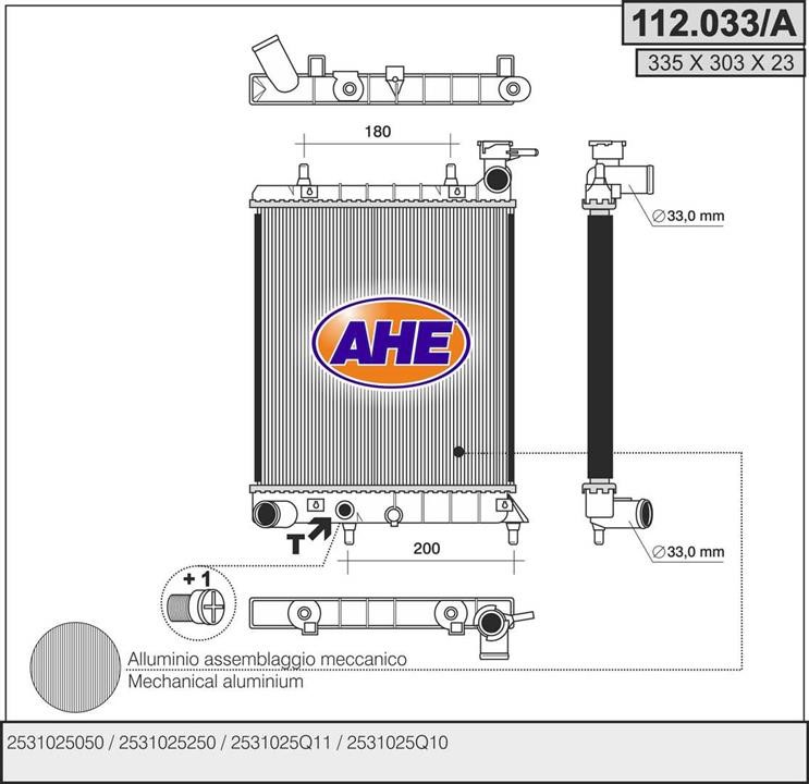 AHE 112.033/A Радіатор, система охолодження двигуна 112033A: Приваблива ціна - Купити у Польщі на 2407.PL!