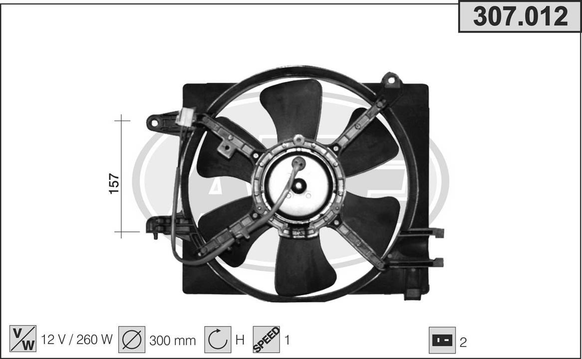 AHE 307.012 Вентилятор, система охолодження двигуна 307012: Приваблива ціна - Купити у Польщі на 2407.PL!