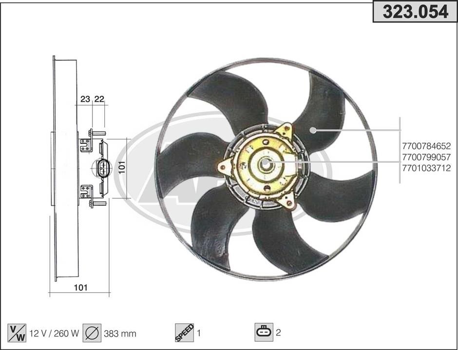 AHE 323.054 Вентилятор, система охолодження двигуна 323054: Приваблива ціна - Купити у Польщі на 2407.PL!