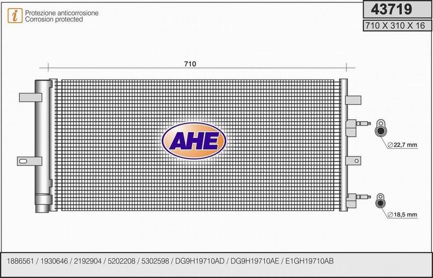 AHE 43719 Condenser 43719: Buy near me at 2407.PL in Poland at an Affordable price!
