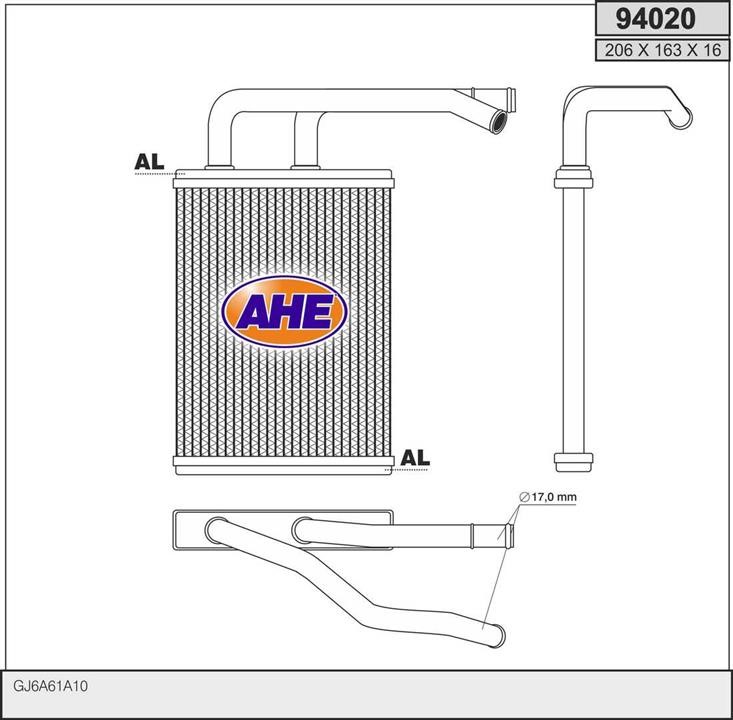 AHE 94020 Heat Exchanger, interior heating 94020: Buy near me in Poland at 2407.PL - Good price!