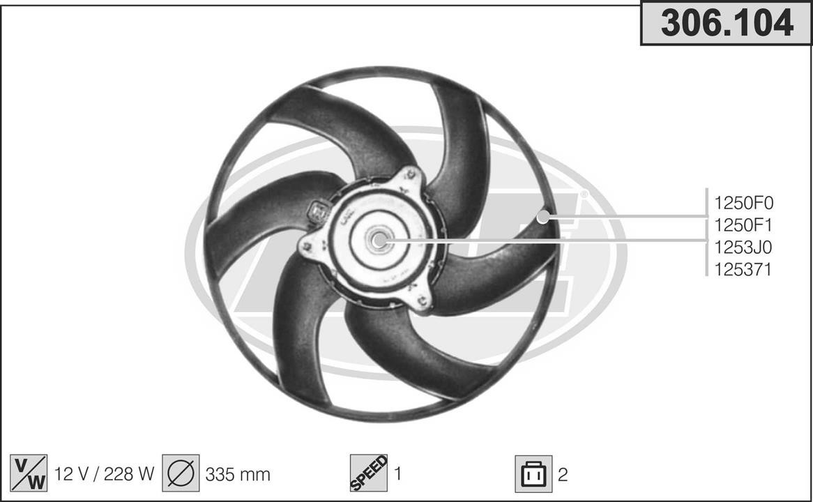 AHE 306.104 Fan, radiator 306104: Buy near me in Poland at 2407.PL - Good price!