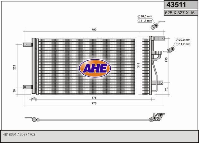 AHE 43511 Радиатор кондиционера (Конденсатор) 43511: Купить в Польше - Отличная цена на 2407.PL!