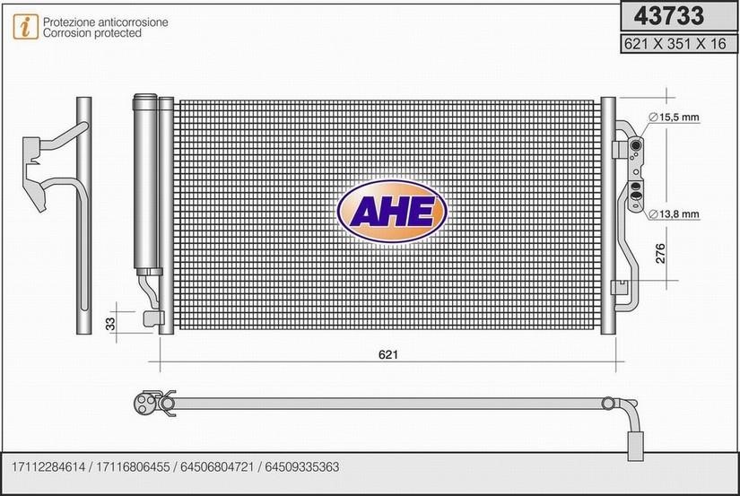 AHE 43733 Condenser 43733: Buy near me in Poland at 2407.PL - Good price!