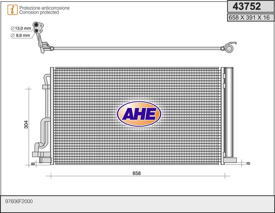 AHE 43752 Condenser 43752: Buy near me in Poland at 2407.PL - Good price!