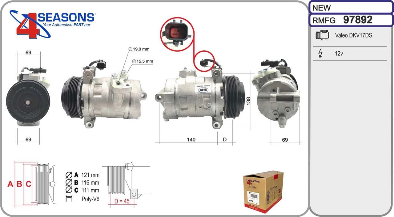 AHE 97892 Compressor, air conditioning 97892: Buy near me in Poland at 2407.PL - Good price!