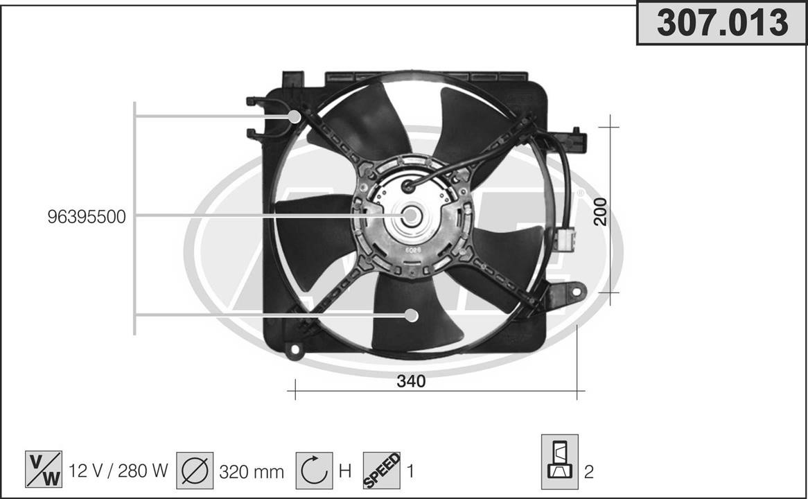 AHE 307.013 Fan, radiator 307013: Buy near me in Poland at 2407.PL - Good price!