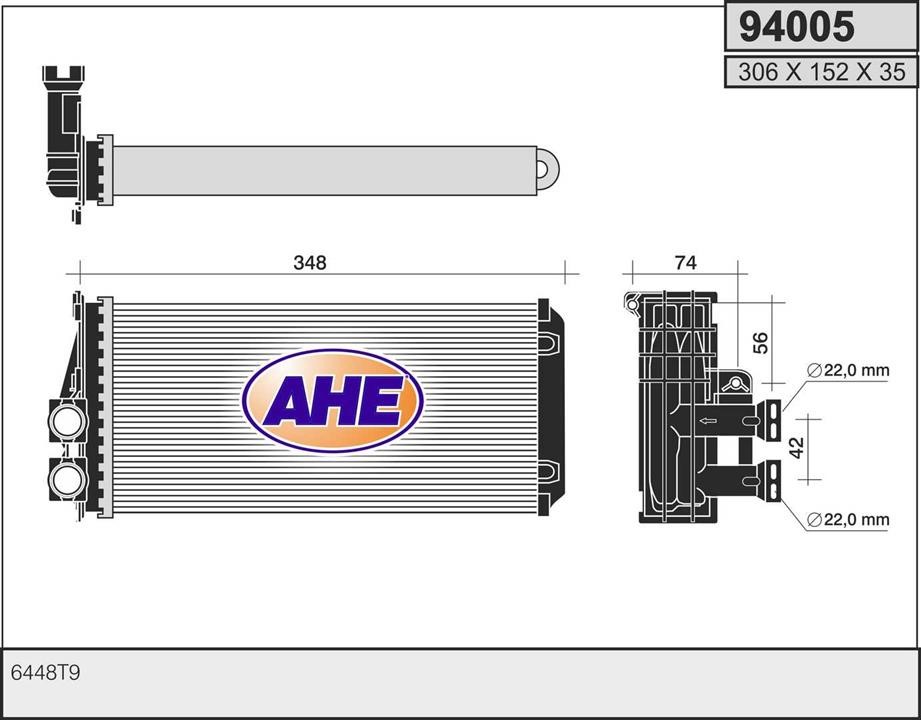 AHE 94005 Heat Exchanger, interior heating 94005: Buy near me in Poland at 2407.PL - Good price!