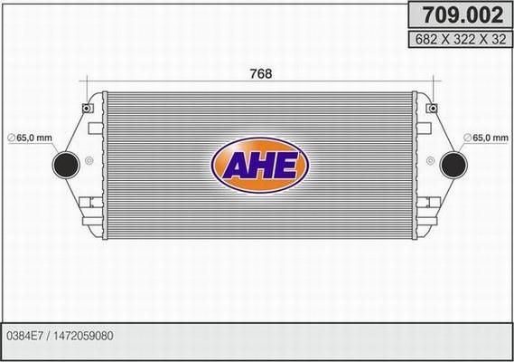 AHE 709.002 Intercooler, charger 709002: Buy near me in Poland at 2407.PL - Good price!