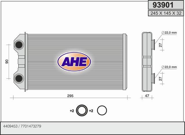 AHE 93901 Радиатор отопителя салона 93901: Отличная цена - Купить в Польше на 2407.PL!