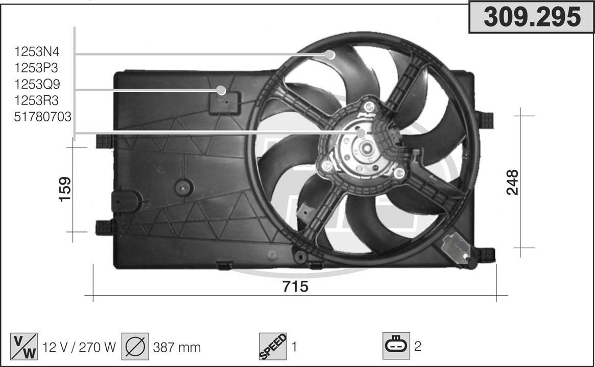 AHE 309.295 Fan, radiator 309295: Buy near me in Poland at 2407.PL - Good price!