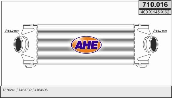 AHE 710.016 Intercooler, charger 710016: Buy near me in Poland at 2407.PL - Good price!