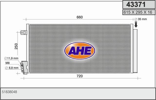 AHE 43371 Радиатор кондиционера (Конденсатор) 43371: Отличная цена - Купить в Польше на 2407.PL!