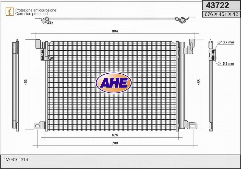 AHE 43722 Condenser 43722: Buy near me in Poland at 2407.PL - Good price!
