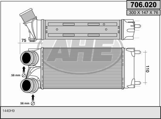 AHE 706.020 Intercooler, charger 706020: Buy near me in Poland at 2407.PL - Good price!