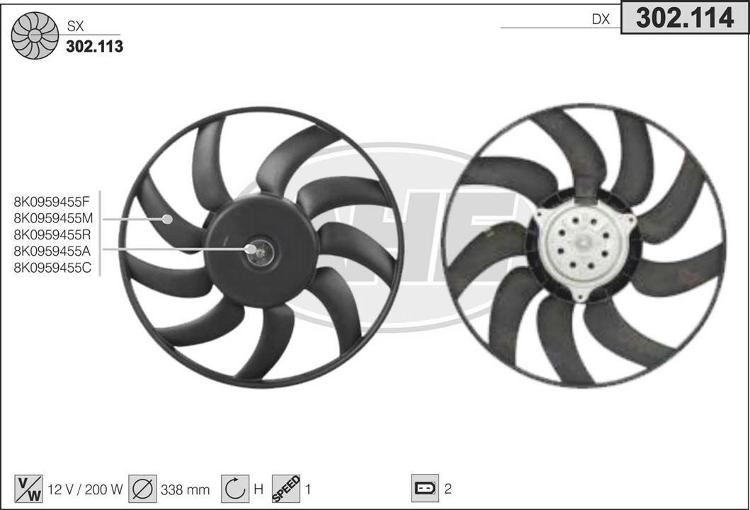 AHE 302.114 Fan, radiator 302114: Buy near me in Poland at 2407.PL - Good price!