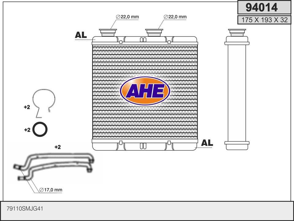 AHE 94014 Heat Exchanger, interior heating 94014: Buy near me in Poland at 2407.PL - Good price!