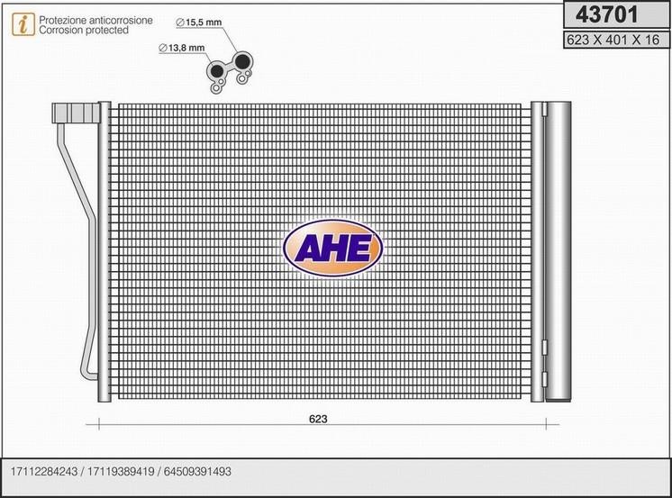 AHE 43701 Condenser 43701: Buy near me in Poland at 2407.PL - Good price!