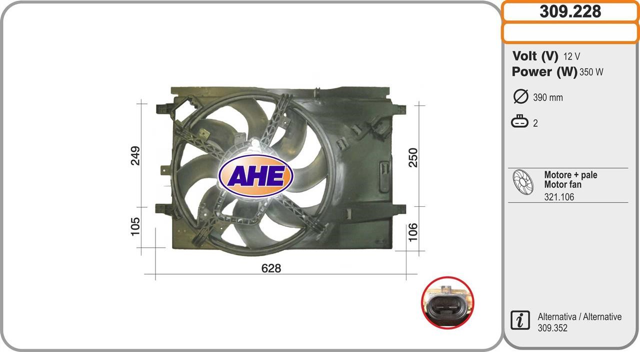 AHE 309.228 Вентилятор, система охолодження двигуна 309228: Приваблива ціна - Купити у Польщі на 2407.PL!