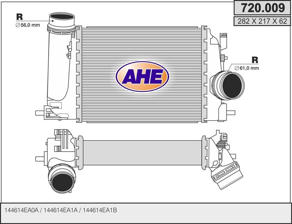 AHE 720.009 Intercooler, charger 720009: Buy near me in Poland at 2407.PL - Good price!