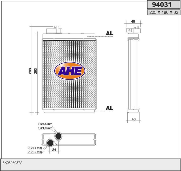 AHE 94031 Heat Exchanger, interior heating 94031: Buy near me in Poland at 2407.PL - Good price!