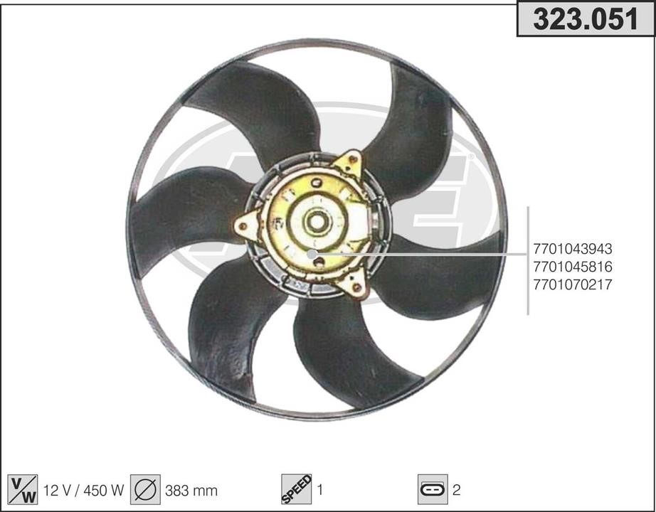 AHE 323.051 Вентилятор, система охолодження двигуна 323051: Приваблива ціна - Купити у Польщі на 2407.PL!