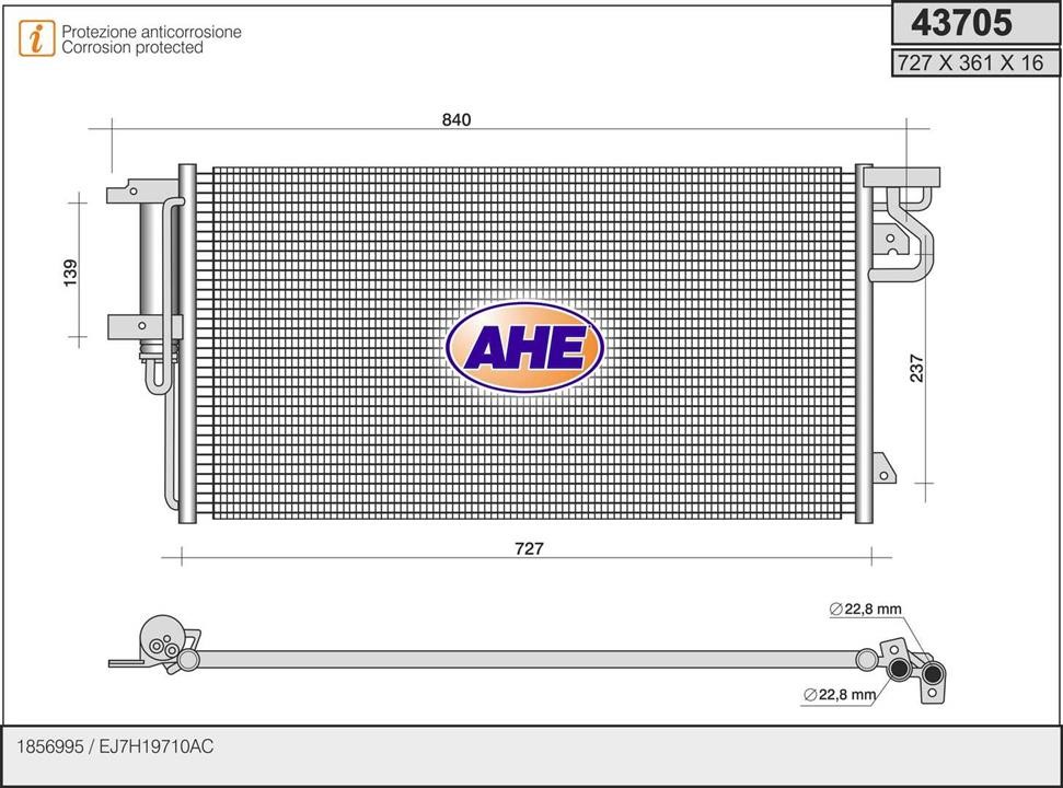 AHE 43705 Condenser 43705: Buy near me in Poland at 2407.PL - Good price!