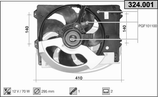 AHE 324.001 Fan, radiator 324001: Buy near me in Poland at 2407.PL - Good price!