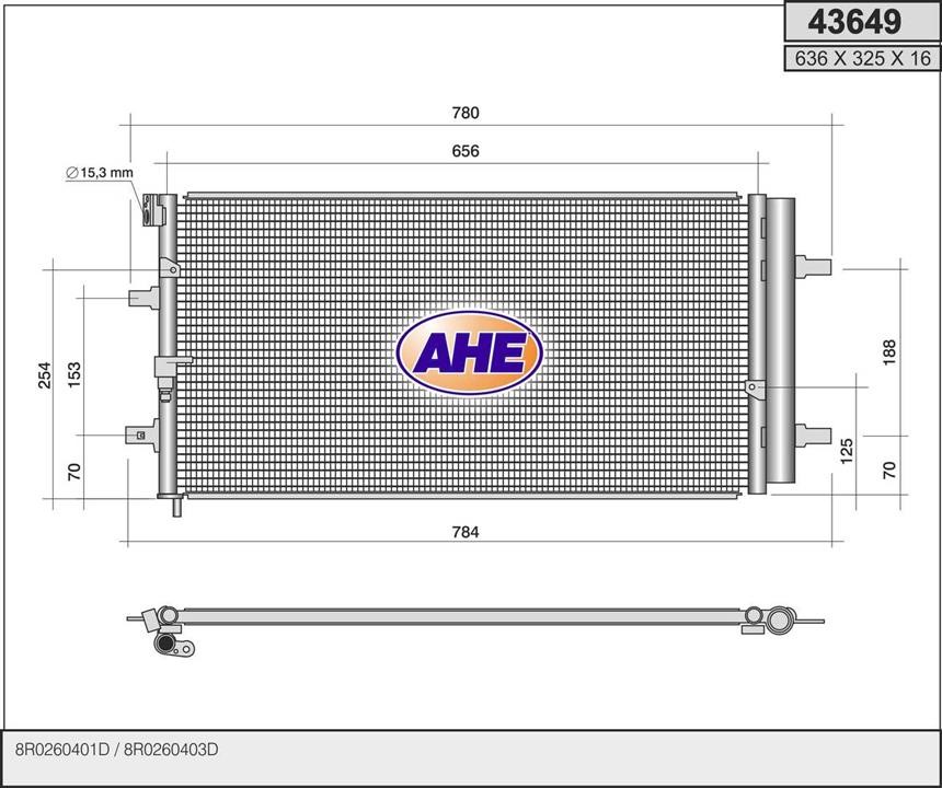 AHE 43649 Радиатор кондиционера (Конденсатор) 43649: Отличная цена - Купить в Польше на 2407.PL!
