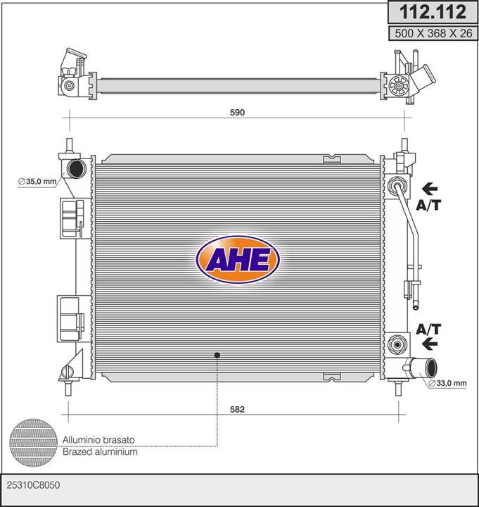 AHE 112.112 Radiator, engine cooling 112112: Buy near me in Poland at 2407.PL - Good price!