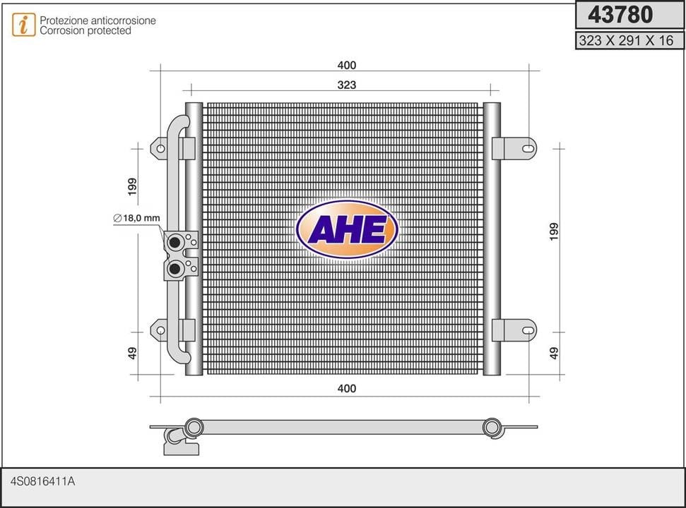 AHE 43780 Condenser 43780: Buy near me in Poland at 2407.PL - Good price!